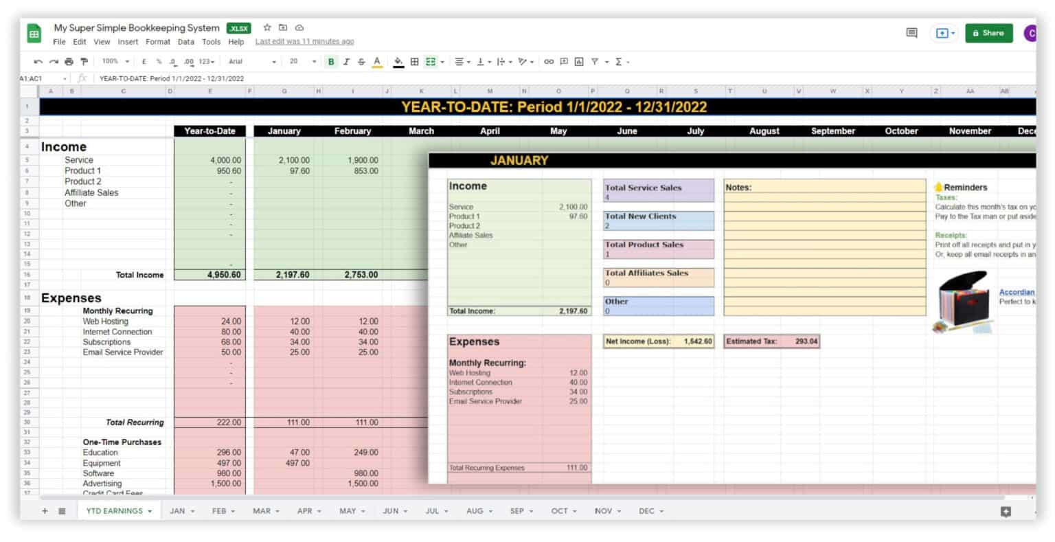 Income & Expenses Tracker - How To Start a Small Business from Home